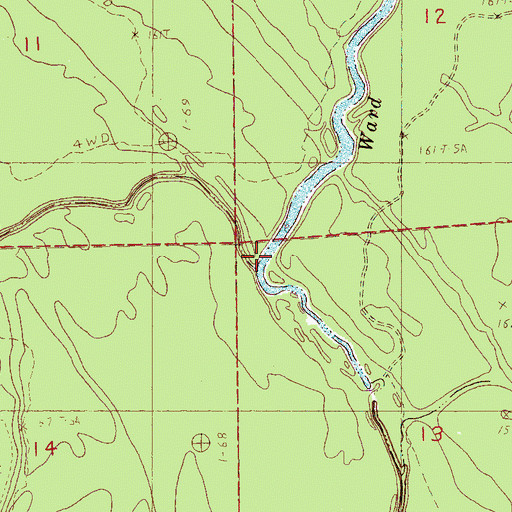 Topographic Map of Blands Bayou, MS