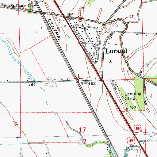 Topographic Map of Boone, MS