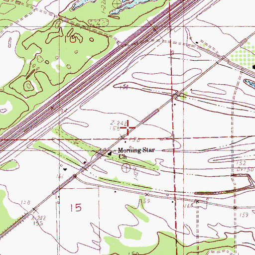 Topographic Map of Bough School (historical), MS