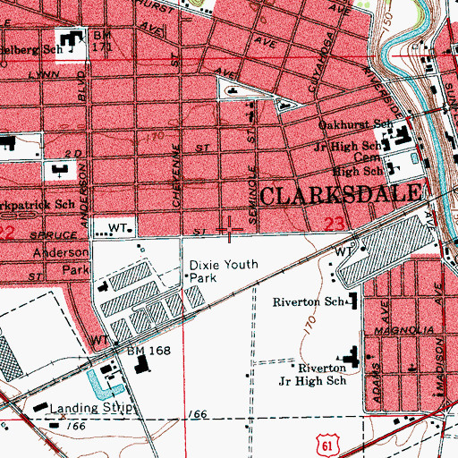 Topographic Map of Calvary Baptist Temple, MS