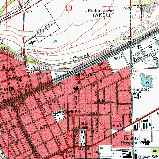 Topographic Map of Chapel Hill Baptist Church, MS