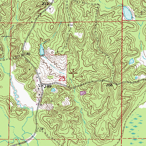 Topographic Map of Township of River, AR