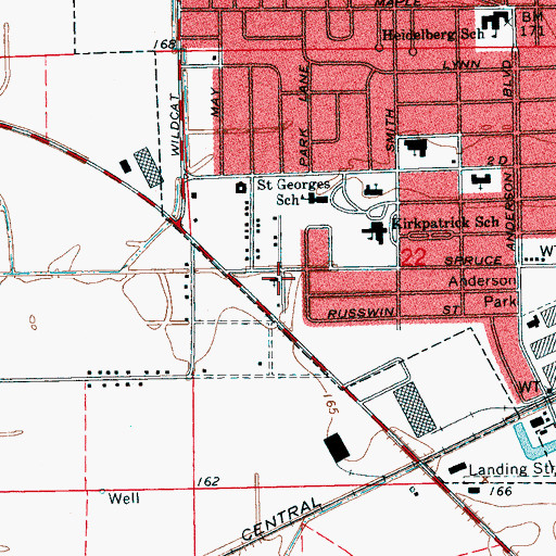 Topographic Map of Church of the Nazarene, MS