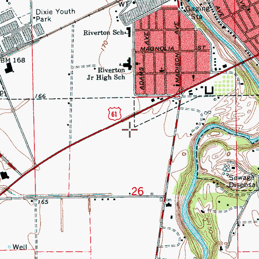 Topographic Map of Clarksdale Shopping Center, MS