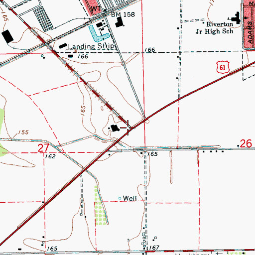 Topographic Map of Commerce Plaza Shopping Center, MS