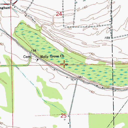 Topographic Map of Cypress Lake, MS