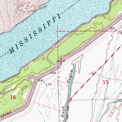 Topographic Map of Delta-Friars Point Revetment, MS