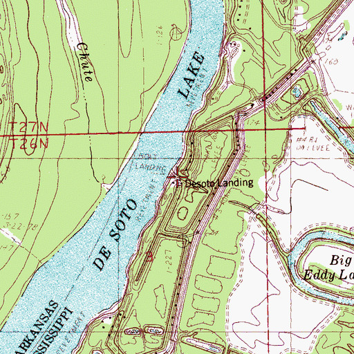 Topographic Map of Desoto Landing, MS