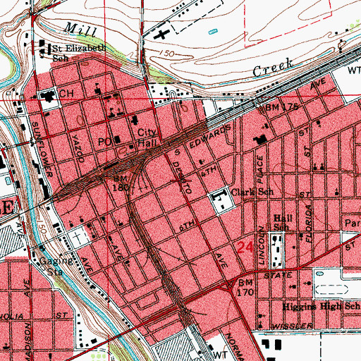 Topographic Map of Desoto Shopping Center, MS