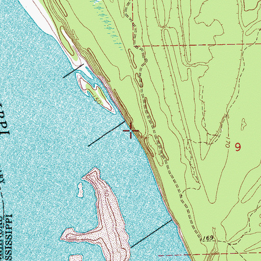 Topographic Map of Fitzhugh Landing, MS