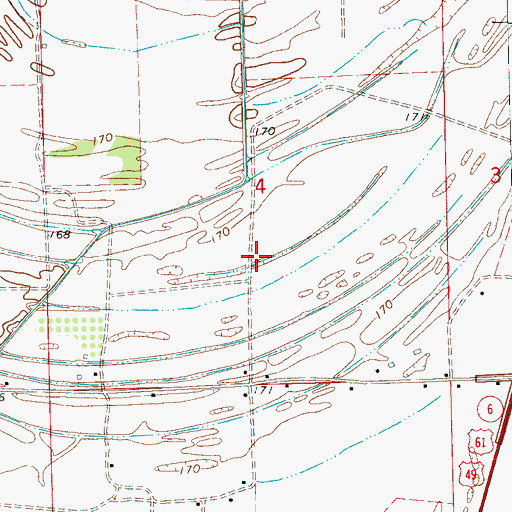 Topographic Map of Grassy Lake, MS