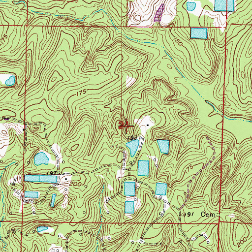 Topographic Map of Township of Washington, AR
