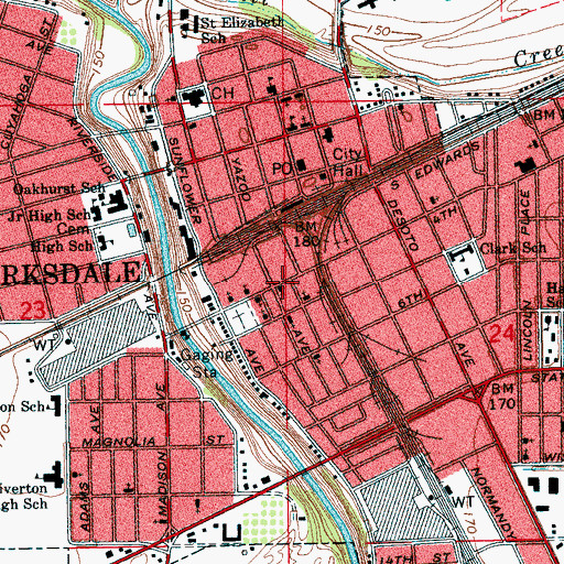Topographic Map of Haven United Methodist Church, MS
