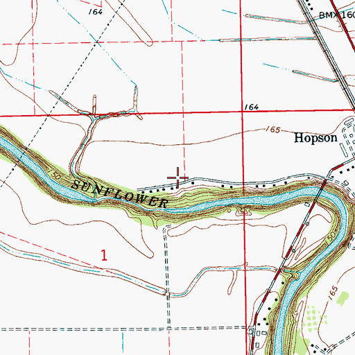 Topographic Map of Hopson Church (historical), MS