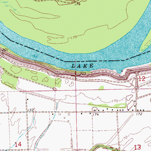 Topographic Map of Horseshoe Revetment, MS
