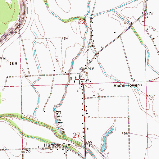 Topographic Map of Humber, MS