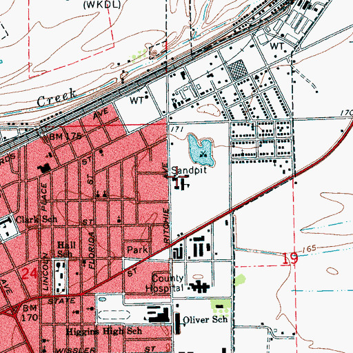 Topographic Map of Immaculate Conception Catholic Church, MS