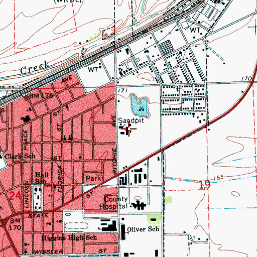 Topographic Map of Immaculate Conception School, MS