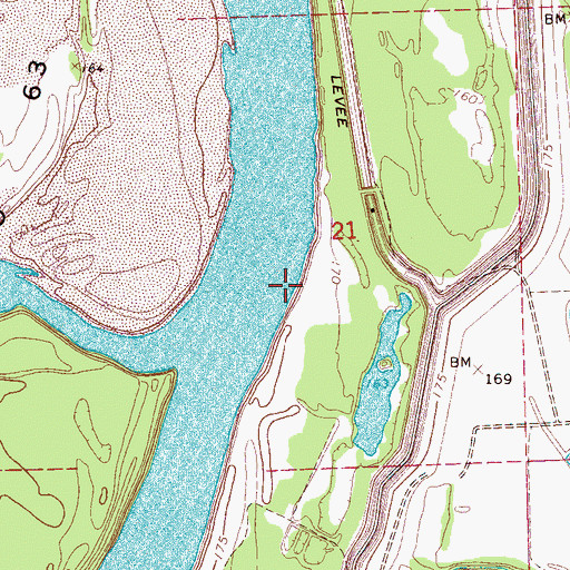 Topographic Map of Ledbetter Landing, MS