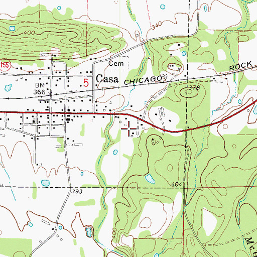 Topographic Map of Township of Casa, AR