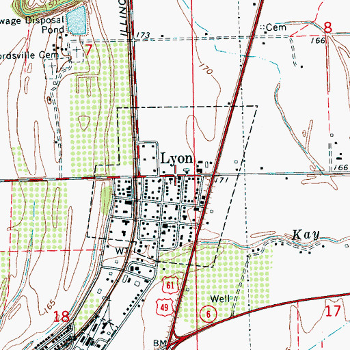 Topographic Map of Liberty Baptist Church, MS