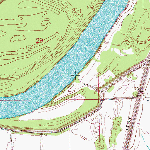 Topographic Map of McCloud Landing, MS