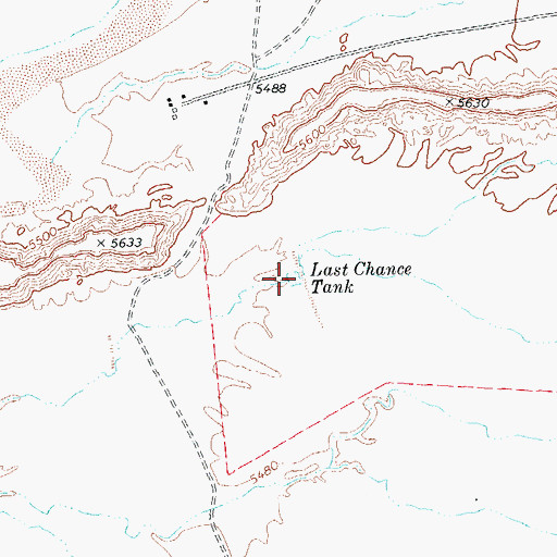 Topographic Map of Last Chance Tank, AZ