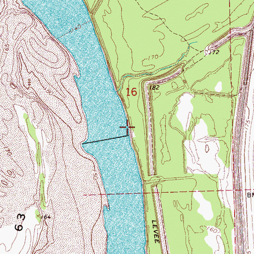 Topographic Map of McWilliams Landing, MS
