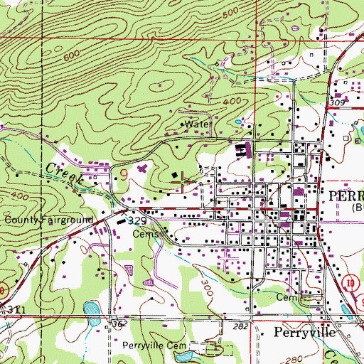 Topographic Map of Township of Fourche Lafave, AR