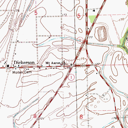 Topographic Map of Mount Aaron School (historical), MS