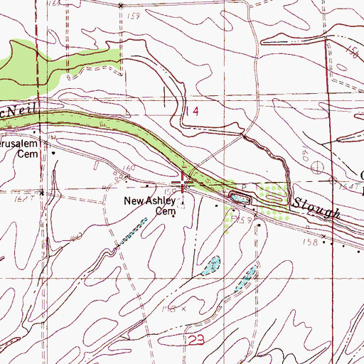 Topographic Map of New Ashbey Church (historical), MS