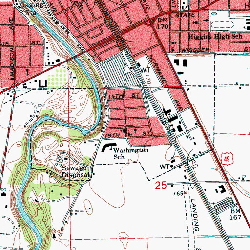 Topographic Map of New Centennial Missionary Baptist Church, MS