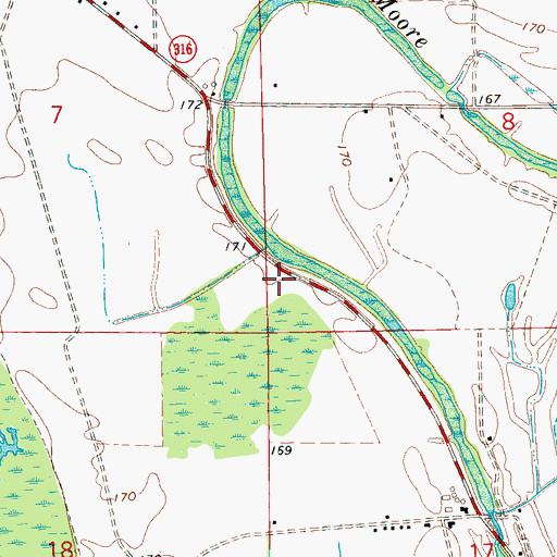 Topographic Map of Nittch Church (historical), MS