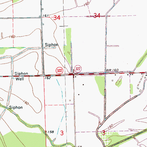 Topographic Map of Pleasant Hill Church (historical), MS