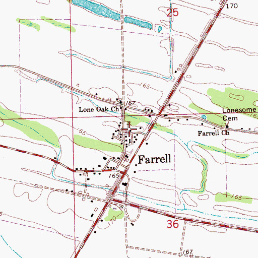 Topographic Map of Pleasant Valley Church (historical), MS