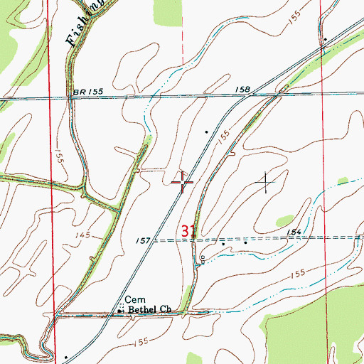 Topographic Map of Rucks, MS