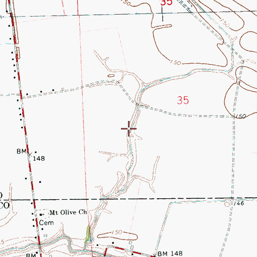 Topographic Map of Skiff Lake, MS