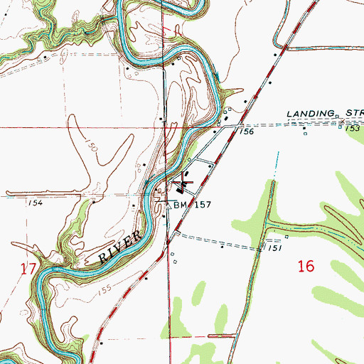 Topographic Map of Sunflower School (historical), MS
