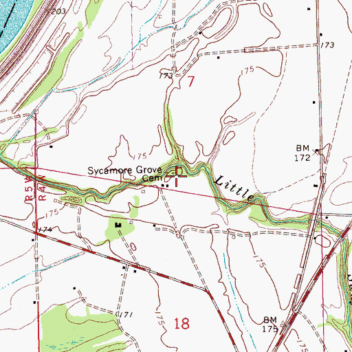 Topographic Map of Sycamore Grove Church (historical), MS