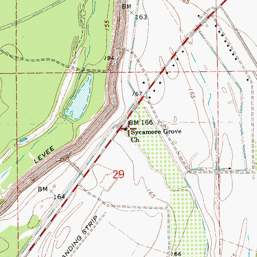 Topographic Map of Sycamore Grove School (historical), MS