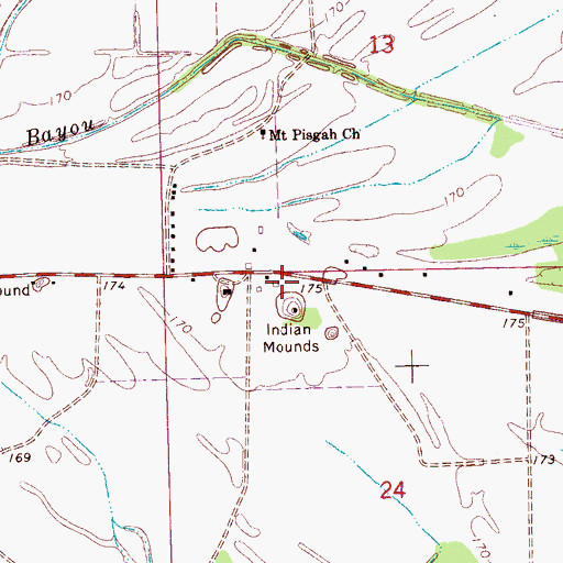 Topographic Map of West End School (historical), MS