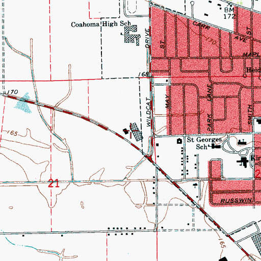 Topographic Map of Westgate Shopping Center, MS
