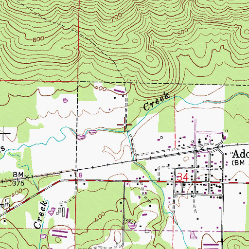 Topographic Map of Township of Petit Jean, AR