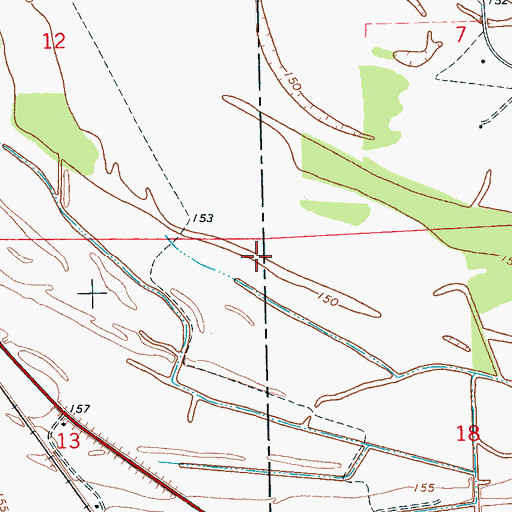 Topographic Map of Long Dam Slough, MS