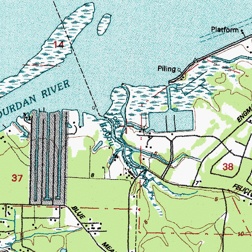 Topographic Map of Bay Cove Marina, MS