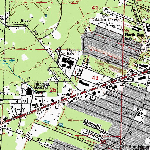 Topographic Map of Bay Saint Louis Church of Christ, MS