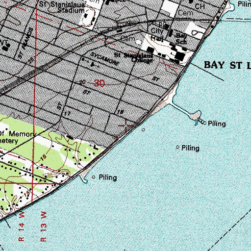 Topographic Map of Christ Episcopal Church, MS