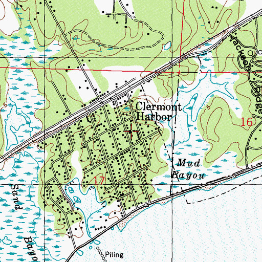 Topographic Map of Clermont Harbor School, MS