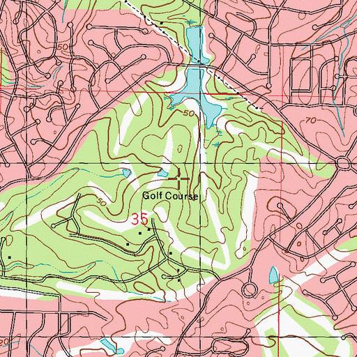 Topographic Map of Diamondhead, MS