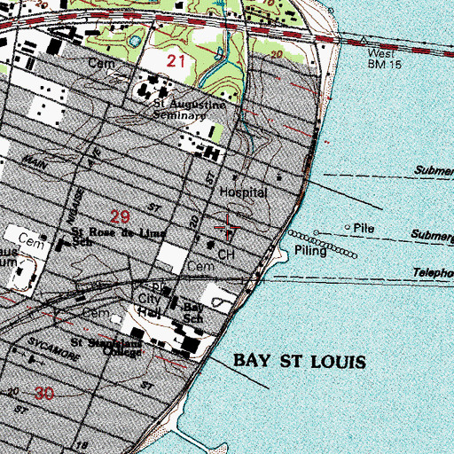 Topographic Map of First Baptist Church, MS